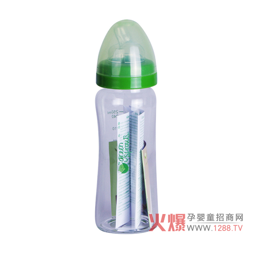 美國小綠芽玻璃奶瓶寬口266ml