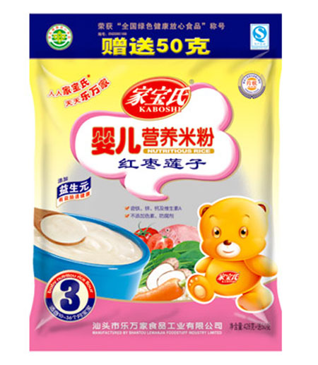 家寶氏紅棗蓮子yinge營養(yǎng)米粉3段袋裝