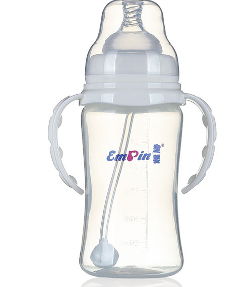 皇嬰寬口PP圓弧自動小奶瓶240ml白色