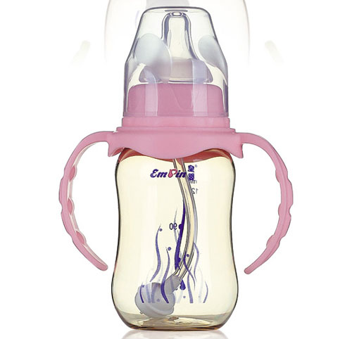 皇嬰PPSU標(biāo)口圓弧自動(dòng)奶瓶120ml粉色