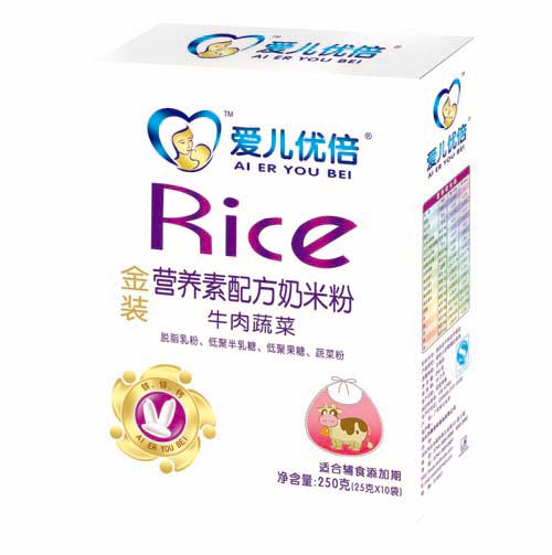 愛兒優(yōu)倍牛肉蔬菜金裝營養(yǎng)素配方奶米粉
