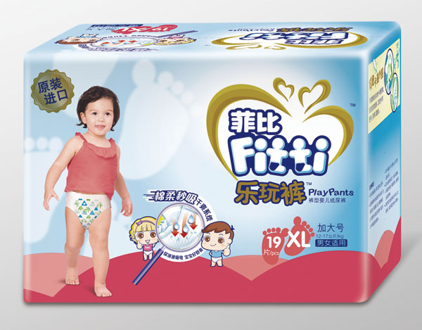 菲比棉柔秒吸加大號樂玩褲XL19片