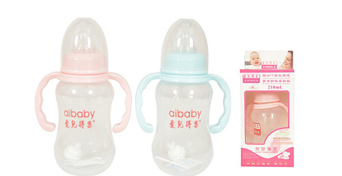 愛兒得樂210ml標(biāo)口PP帶柄自動(dòng)奶瓶
