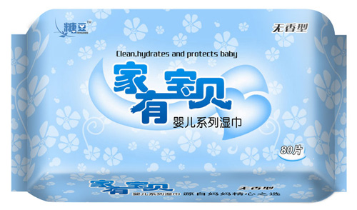 糖豆家有寶貝80片裝無香yinge濕巾
