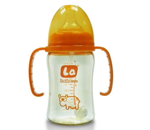 樂樂寶貝yingye奶瓶橘紅色