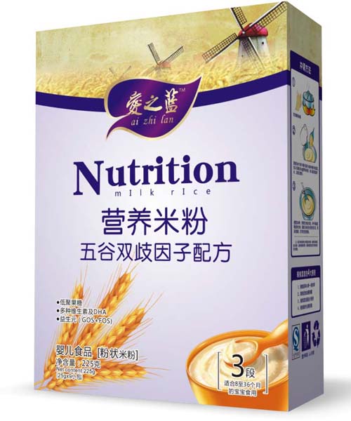 愛(ài)之藍(lán)五谷雙歧因子配方營(yíng)養(yǎng)米粉3段