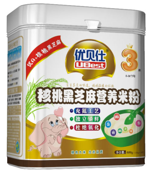 優(yōu)貝仕核桃黑芝麻營養(yǎng)米粉3段