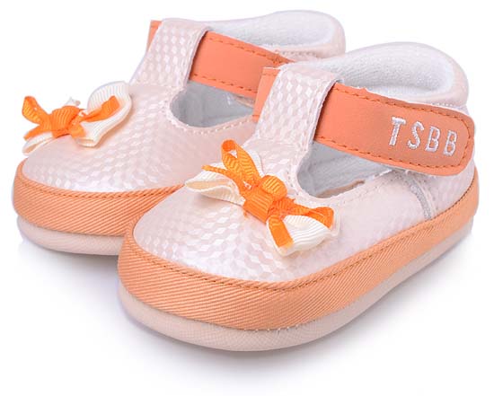 天使之嬰格子PUyoue學(xué)步鞋橙色