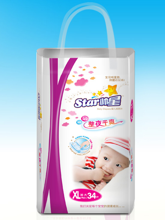 帥星瞬吸整夜干爽紙尿褲XL碼