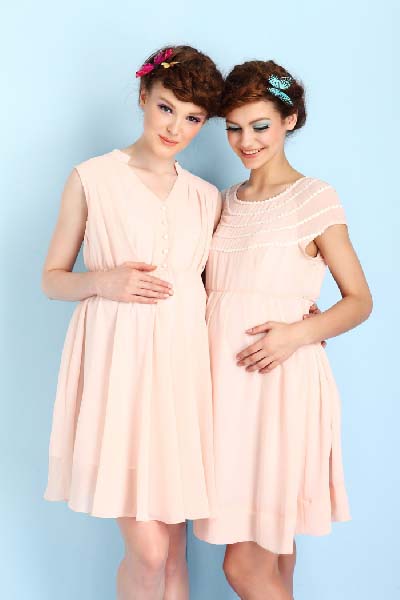 媽媽和我甜美孕婦連衣裙