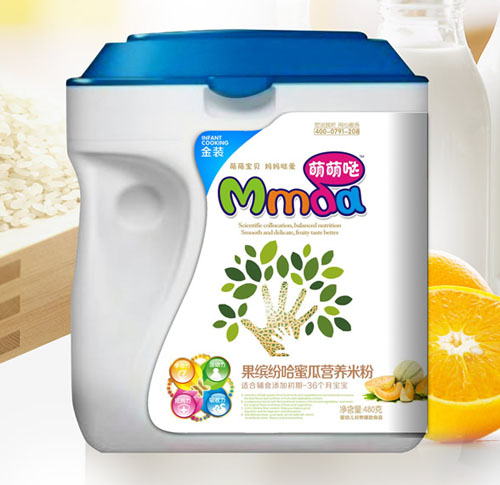 萌萌噠480克手拿桶果繽紛哈密瓜營(yíng)養(yǎng)米粉