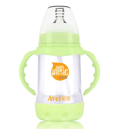噯唯寬口徑帶柄自動防脹氣PP奶瓶(240ml)