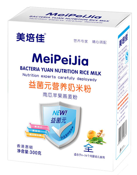 美培佳南瓜蘋果燕麥益菌元營(yíng)養(yǎng)奶米粉盒裝