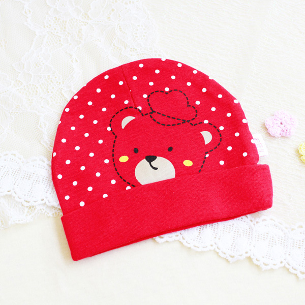 靚冠兒yingye單層小熊帽子玫紅色