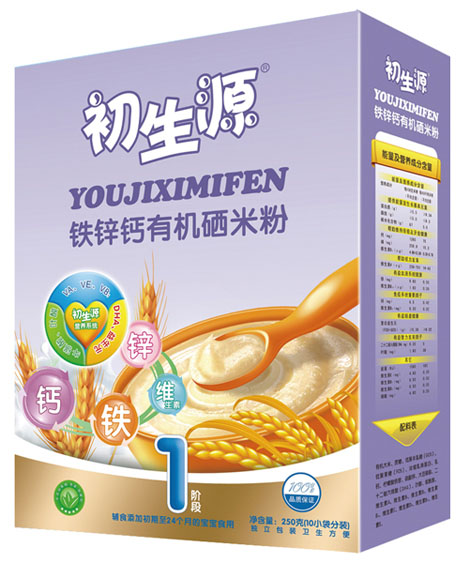 初生源鈣鐵鋅有機硒米粉1段