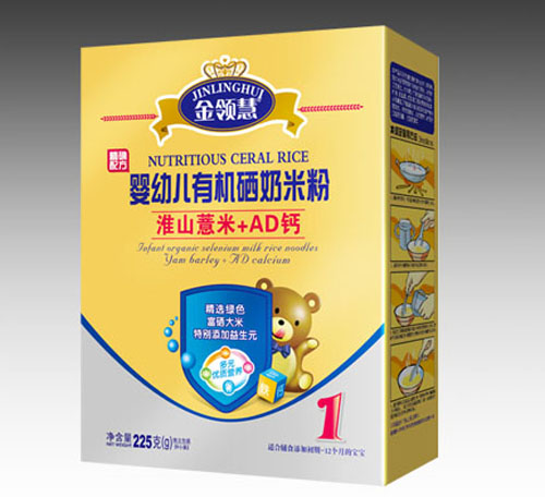 金領(lǐng)慧淮山薏米+AD鈣yingye有機(jī)硒米粉1段盒裝