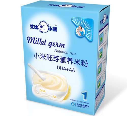 艾比小熊DHA+AA小米胚芽米粉1段盒裝