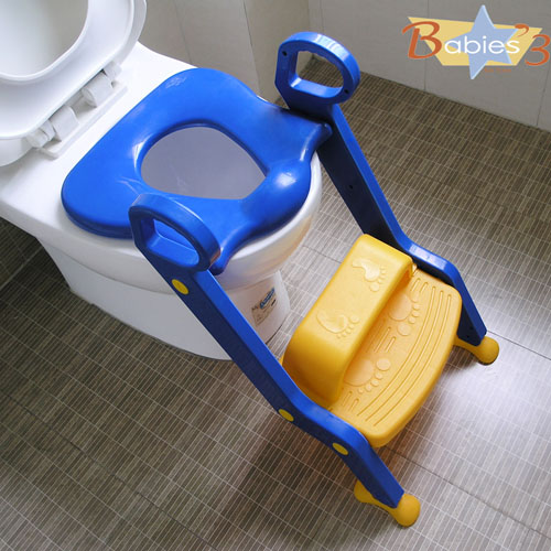 貝三寶二階馬桶座墊藍紅色