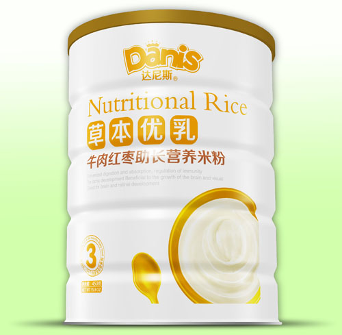 達(dá)尼斯草本優(yōu)乳牛肉紅棗助長米粉聽裝3段