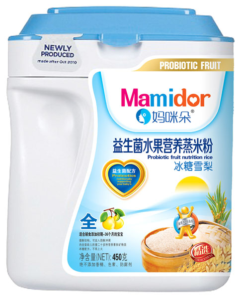 媽咪朵冰糖雪梨益生菌水果營養(yǎng)蒸米粉