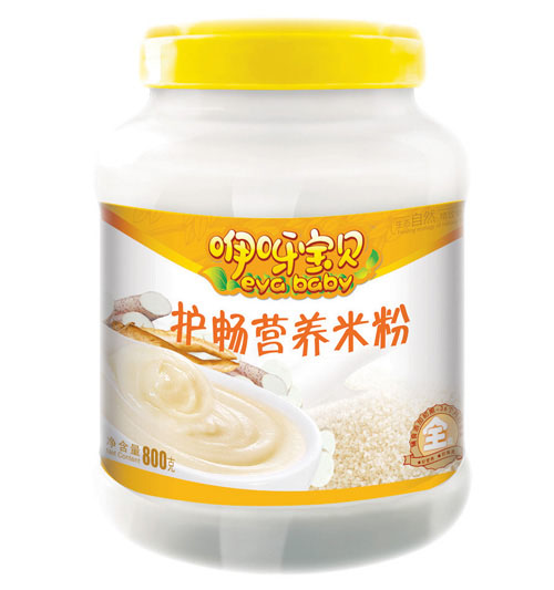 咿呀寶貝護(hù)腸營養(yǎng)米粉(桶裝金黃色)全段