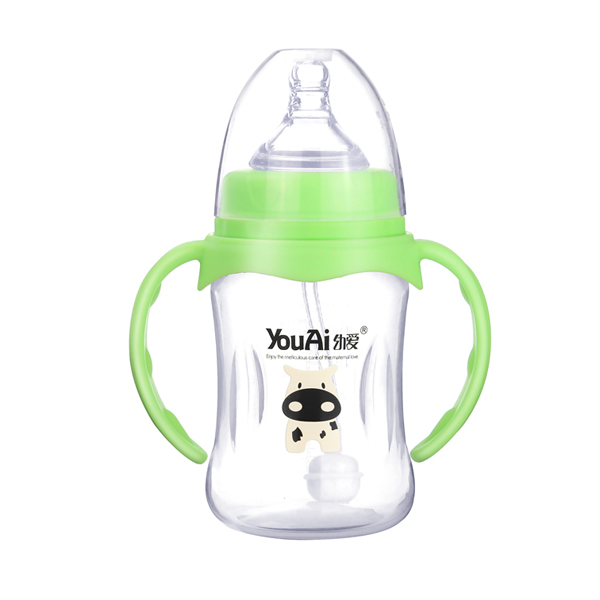 幼愛PP寬口帶柄自動吸優(yōu)品奶瓶180ml