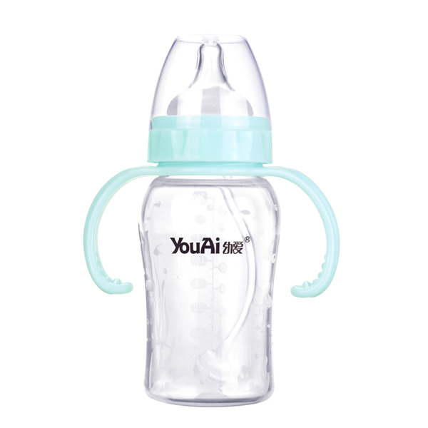 幼愛(ài)帶柄自動(dòng)吸寬口硅膠奶瓶240ml