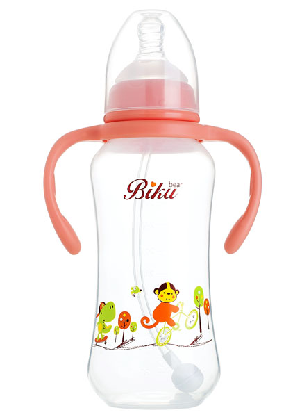 比酷熊粉色雙柄yinge奶瓶270ml