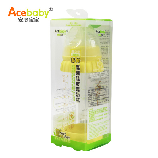 安心寶寶260ml高硼硅玻璃奶瓶黃色