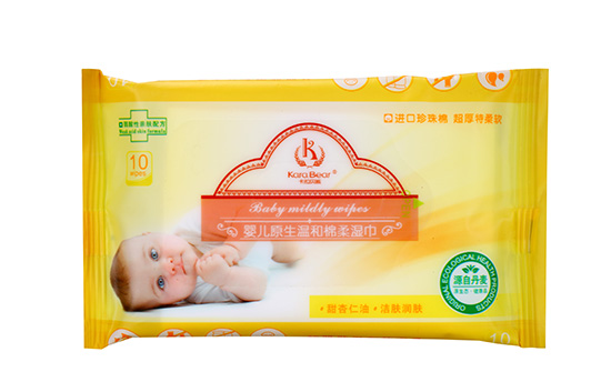 卡拉貝熊10片yinge原生溫和棉柔濕巾