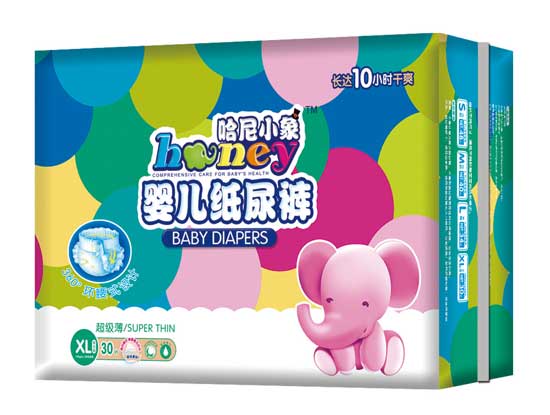 哈尼小象Xl碼30片360°環(huán)腰式超級(jí)薄yinge紙尿褲
