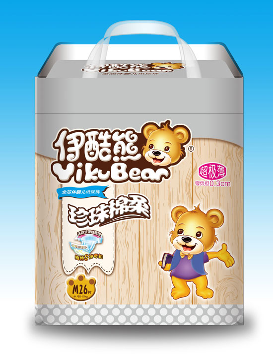 伊酷熊全芯體yinge紙尿褲M26片