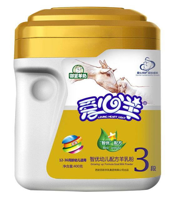 愛(ài)心羊智優(yōu)youe配方羊乳粉3段400g桶裝