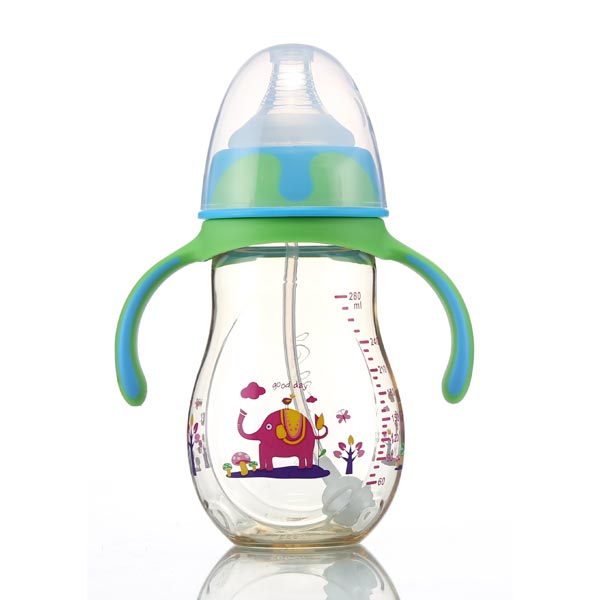 優(yōu)嘻噯PPSU有柄仿生自動(dòng)奶瓶280ml綠色