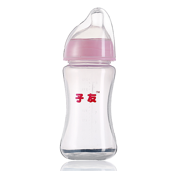 子友偏頭奶瓶無(wú)柄無(wú)底座