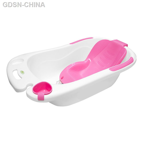 青蛙嘟迪心語舒適躺板浴盆粉白