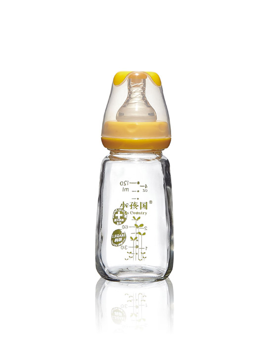 小孩國初生標口玻璃奶瓶黃色120ML.jpg 小孩國初生標口玻璃奶瓶黃色120ML.jpg