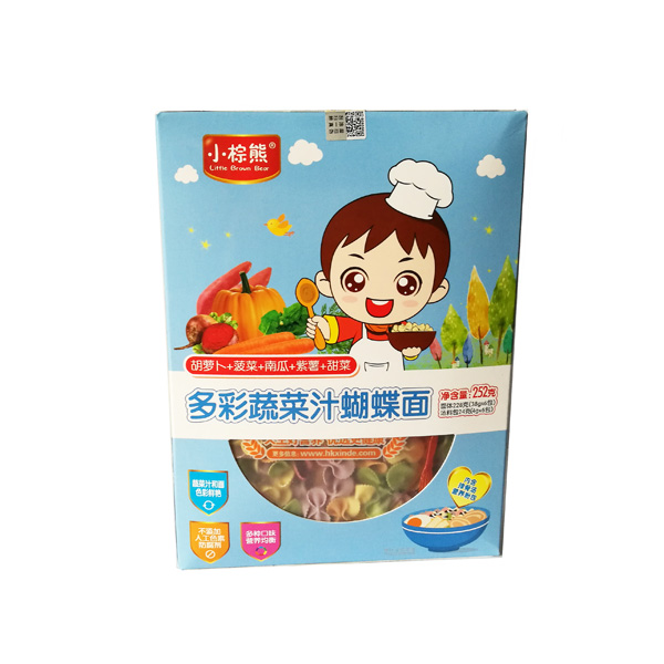 小棕熊多彩果蔬汁蝴蝶面(胡蘿卜+菠菜+南瓜+紫薯+甜菜)