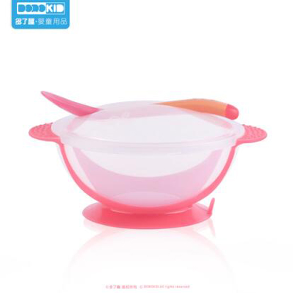 多了趣吸盤(pán)碗勺套裝(淺紅色)