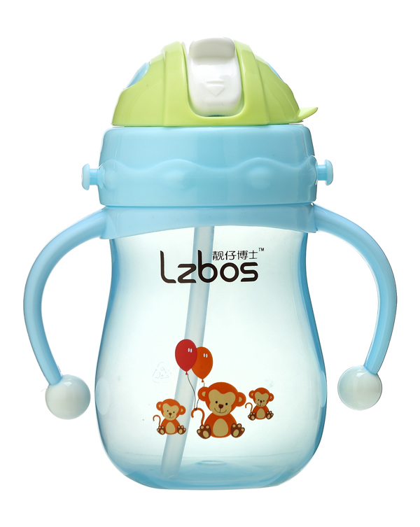 靚仔博士PP炫彩防噴背帶水壺 藍色