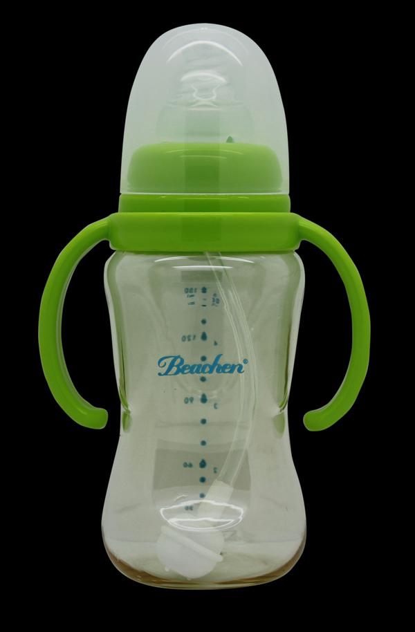 貝臣150ml 標(biāo)口PPSU帶手柄自動吸奶瓶