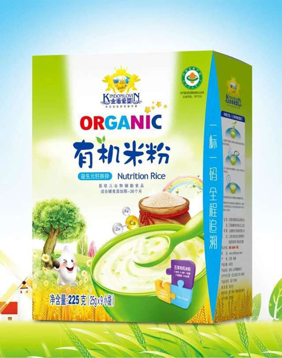 金盾愛嬰益生元鈣鐵鋅有機米粉盒裝