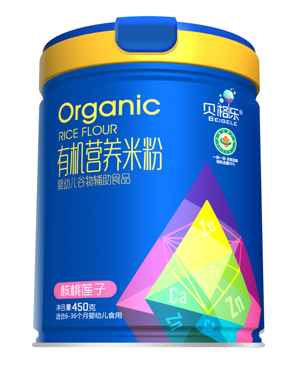 貝格樂有機(jī)營(yíng)養(yǎng)米粉-核桃蓮子 聽裝