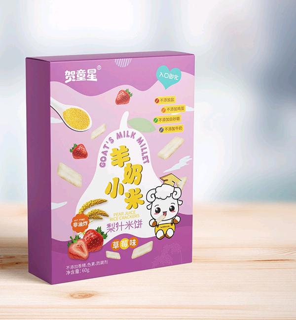 賀童星羊奶小米梨汁米餅 草莓味