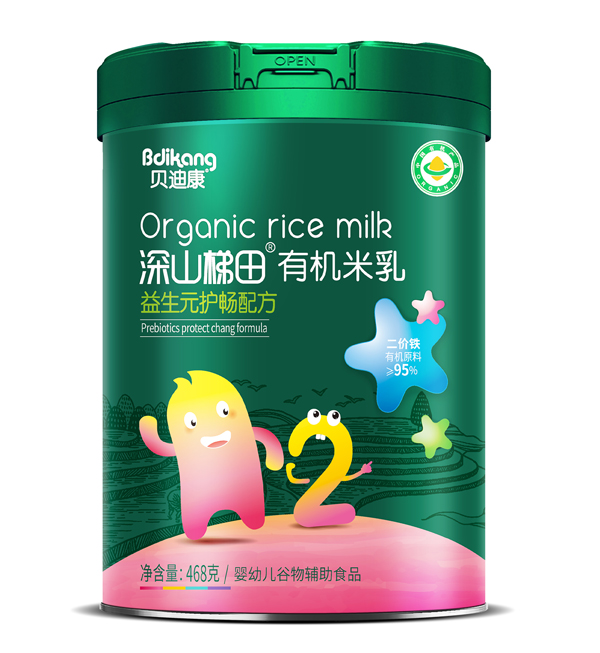 貝迪康深山梯田有機(jī)米乳 益生元護(hù)暢配方 聽(tīng)裝