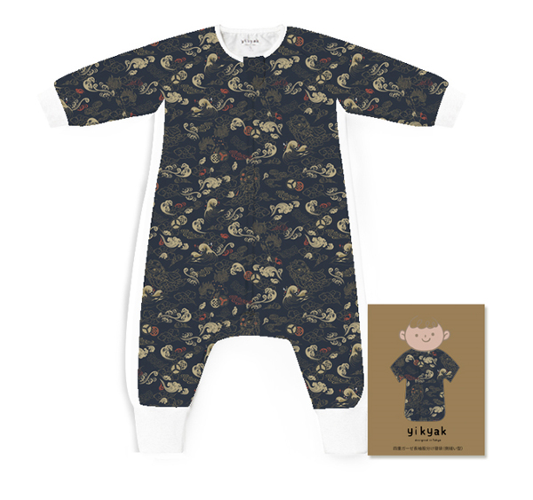 yikyak四層紗布長(zhǎng)袖分腿睡袋(側(cè)拼款) 小麒麟.jpg