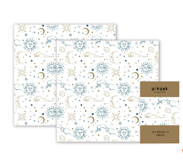yikyak竹棉紗布大方巾(2件裝) 擁抱太陽(yáng)的月亮.jpg