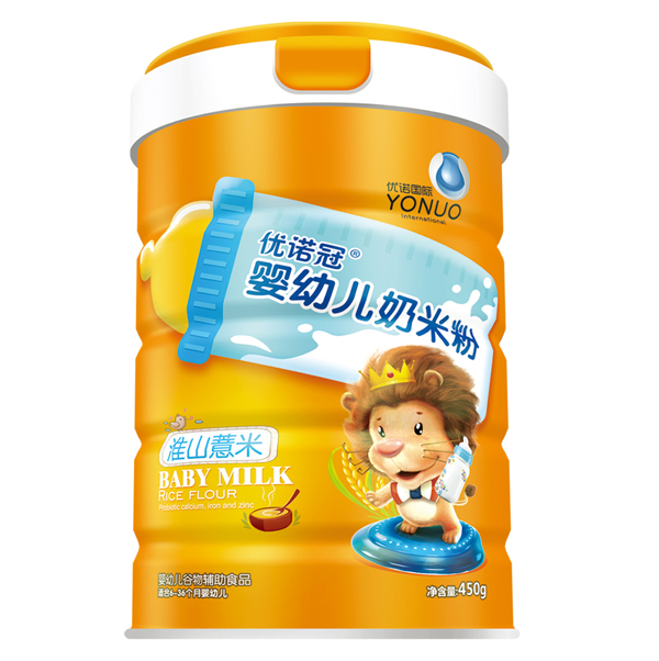 優(yōu)諾冠嬰幼兒奶米粉 淮山薏米 聽裝