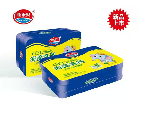 聰樂貝山海藻乳鈣凝膠糖果 鐵盒裝