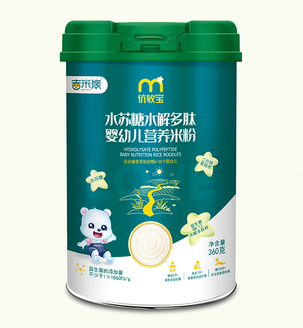 吉米熊伉敏寶水蘇糖水解多肽營(yíng)養(yǎng)米粉 聽(tīng)裝